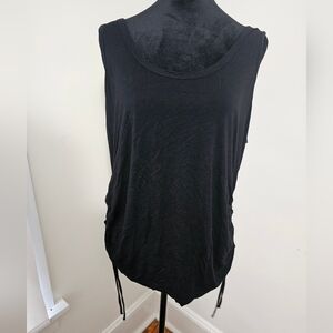 Torrid Black Ruched Tank Top with Adjustable Sides